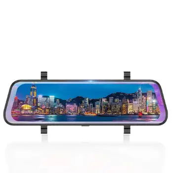 

Car Camera Car Video Recorder HD Media Rearview Mirror Driving Recorder 10" 1080p Front Back Double Recording