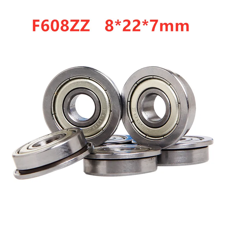 50 шт./100 шт. фланцевый подшипник F608ZZ 8*22*7 мм F608 2Z миниатюрные фланцевые