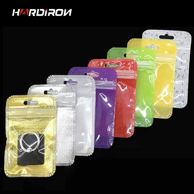 

HARDIRON Colorful Ziplock Jewelry Plastic Bag U Disk Small Jewelry Jewelry Bag with Hanging Hole Skylight Zipper Packaging Bag