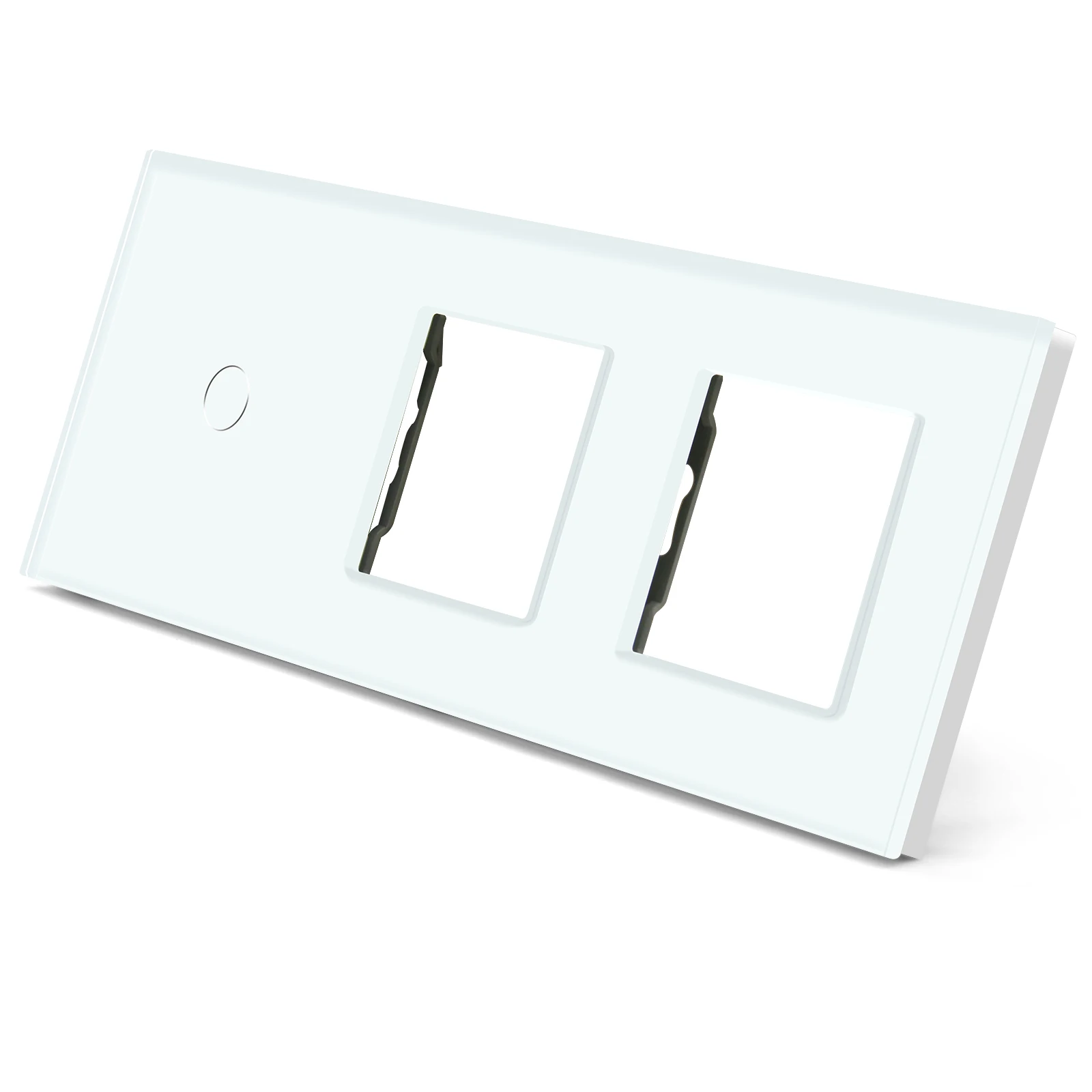 BSEED Only Glass Panel 228mm Pearl White Black Gloden Crystal Glass Frame With Metal Frame For Wall Socket Switch Function Part wall socket switch