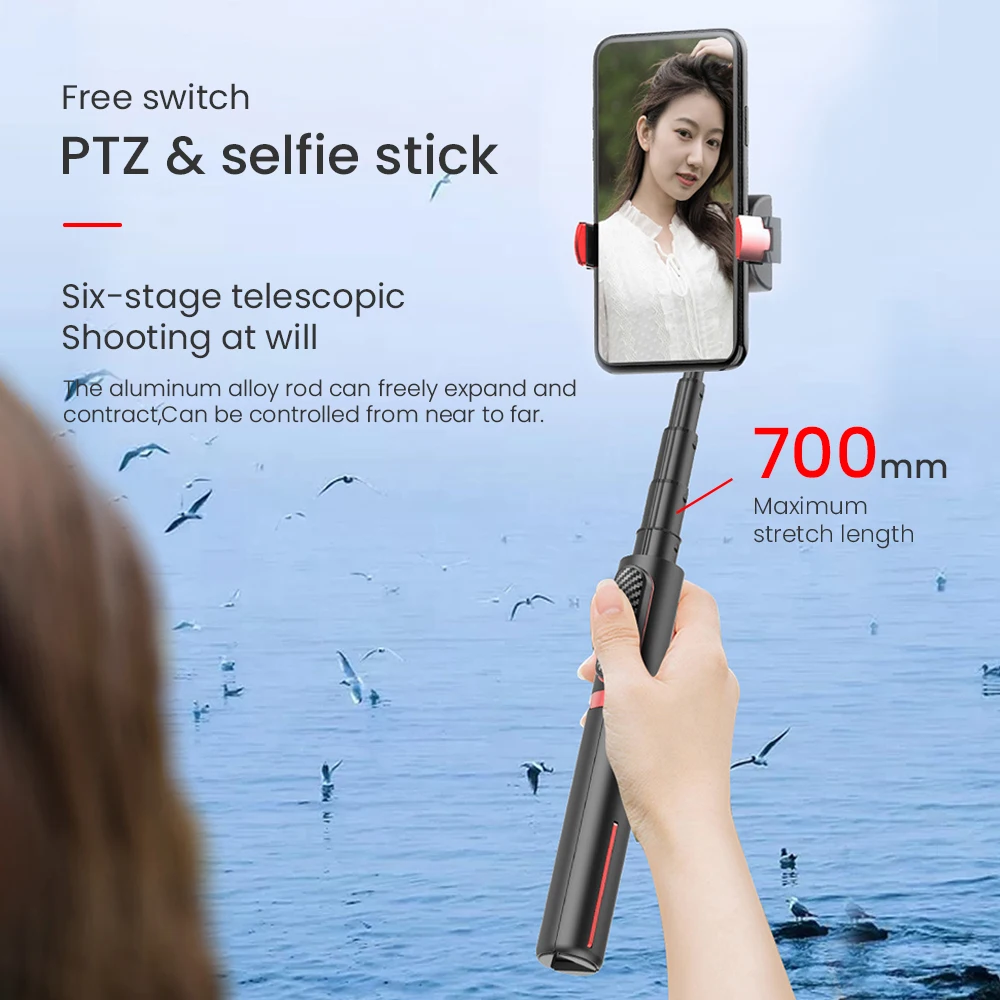3 in 1 Wireless Bluetooth Selfie Stick Anti-Shake Handheld Gimbal Stabilizer Tripod Monopod with Remote Control For IOS Android