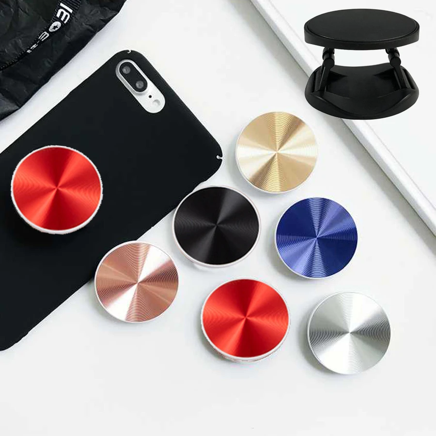 Metal Luxury попсокет Mobile Phone Holder Bright Metallic Popped Pocket Socket Lazy Finger Ring Expanding Stand and Grip |