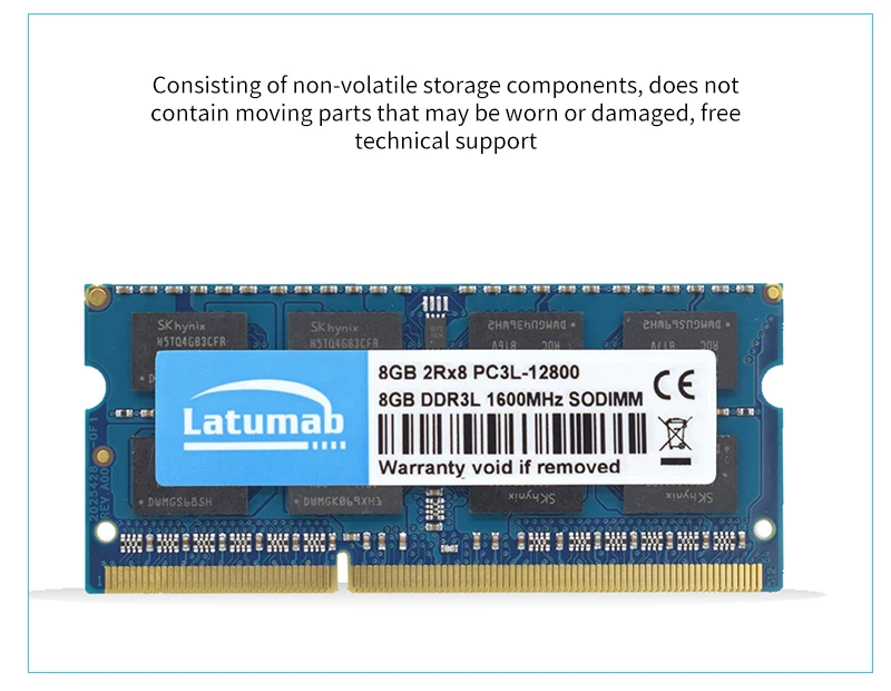 Latumab 8 Гб 16 Гб DDR3L 1600 МГц PC3L 12800 память для ноутбука So-DIMM Память RAM 204 шпильки 1,35 в ноутбук ПК модуль памяти ram