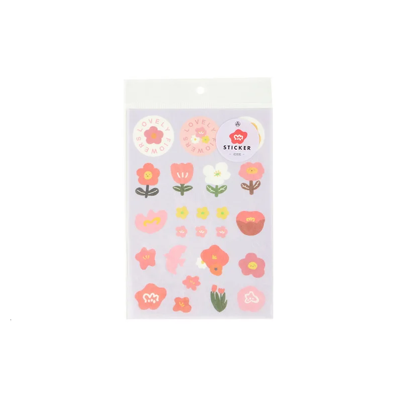 SIXONE Мультяшные милые флореты фрукты Декоративные наклейки Kawaii Korea записная