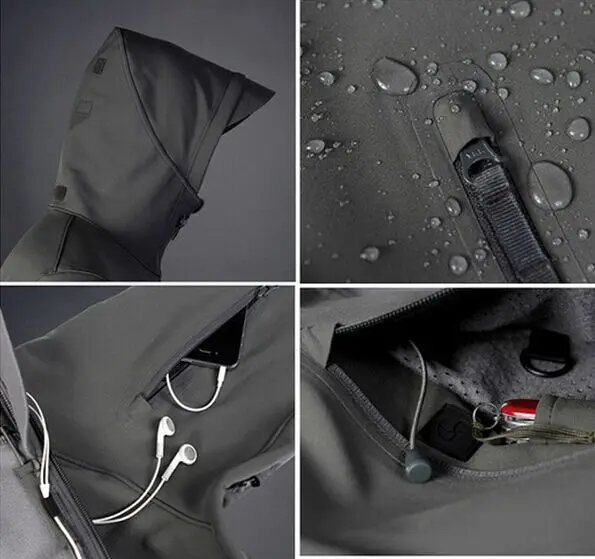  Camouflage Hunting Clothing Shark Skin Soft Shell Lurker Tad V 4.0 Outdoor Tactical Military Fleece