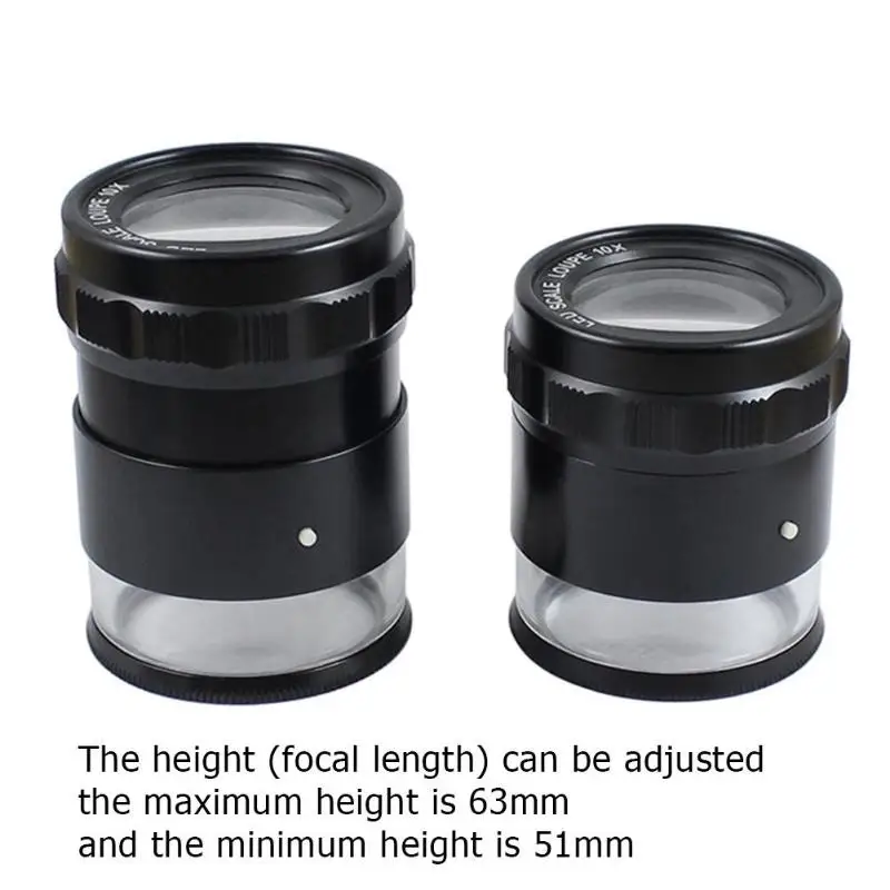 Magnifiers 10X Stand Measuring Magnifier Scale Loupe with LED Light