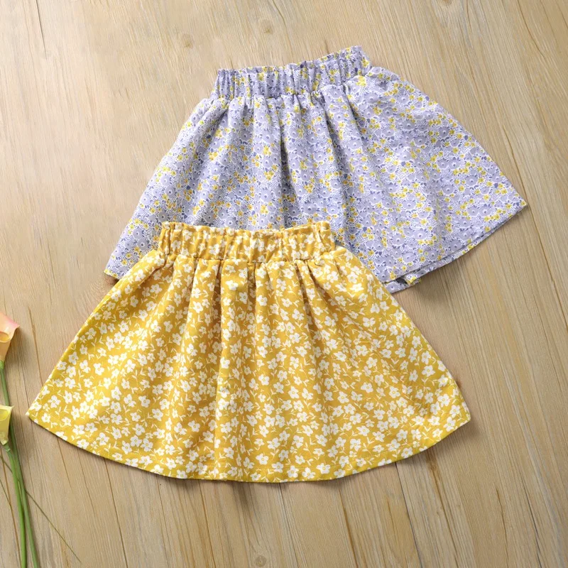 

1 2 3 4 Year Baby Toddler Girls Skirt Flower Prints Summer Kids Skirt for Girl Elastic Waist Summer Fall Children Clothing