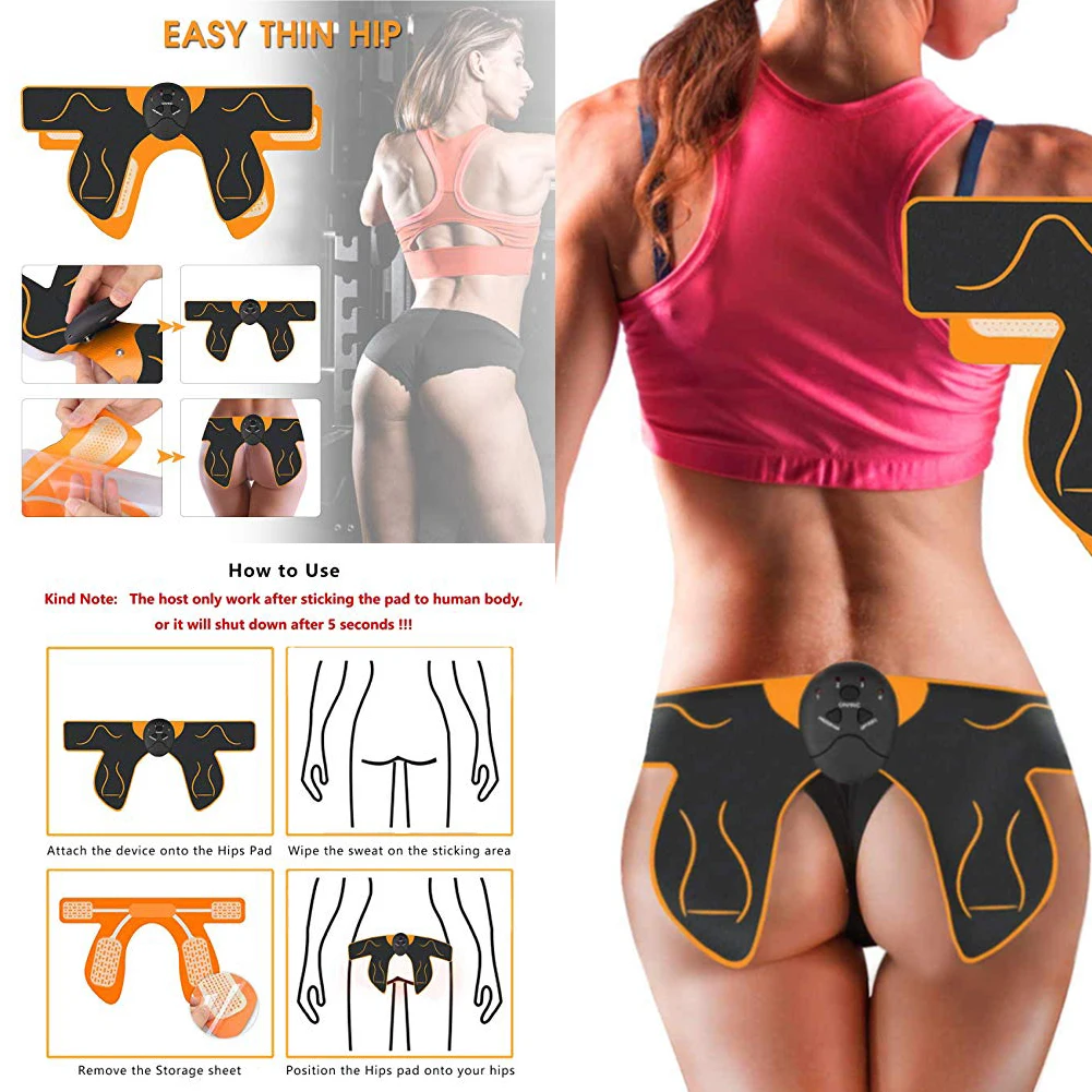 Electric Muscle Stimulator Buttocks Abdominal Stimulator Fitness Body Slimming Massager Practical Smart EMS Hips Trainer 1