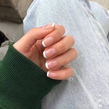 2021 Fashion 24pcs French Nails For Women Simple Pink Ins Style Fake Nails Acrylic fake Full Tips False press on nail