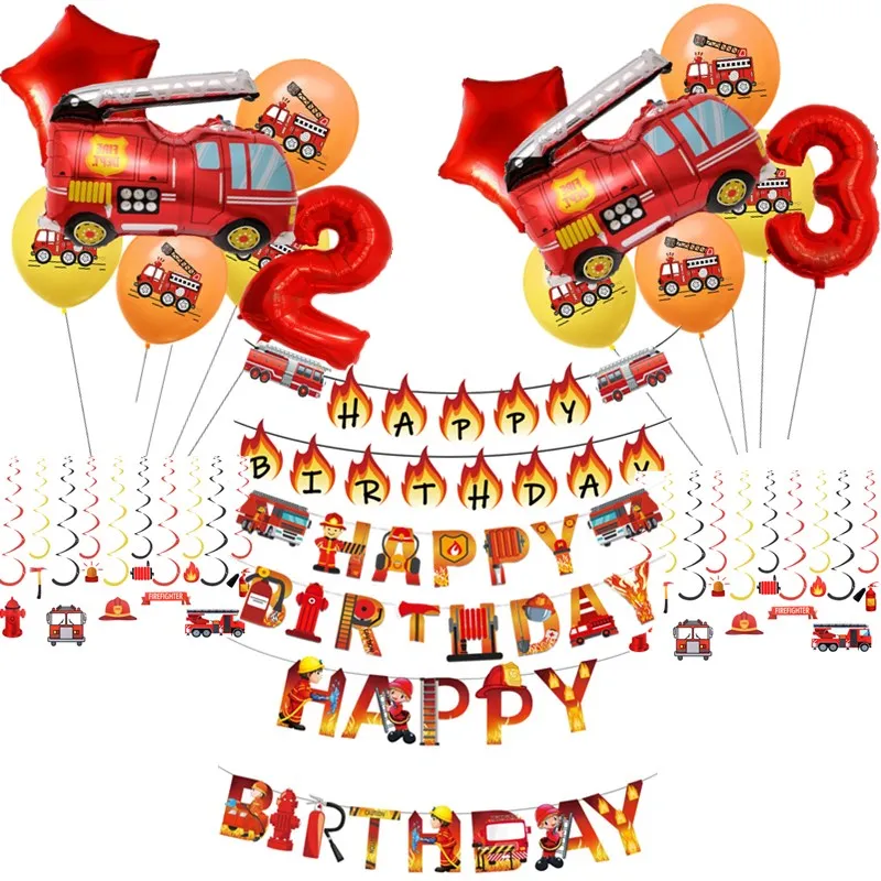 Firefighter Birthday Decorations Fire Truck Birthday Decorations Firefighter Birthday Decorations Fire Truck Birthday Decorations