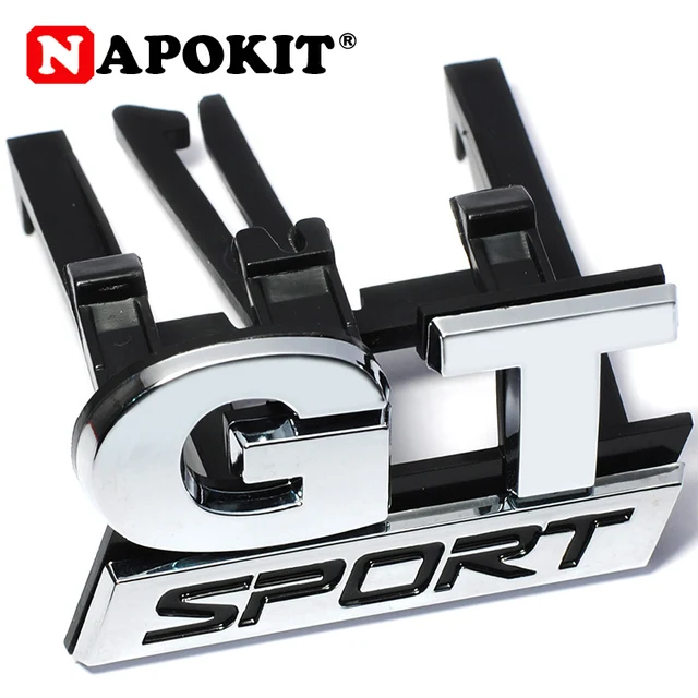 US $2.51 3D ABS Chrome GT SPORT Front Grille Badge Emblem Sticker for Volkswagen Polo Golf Passat B5 Touran