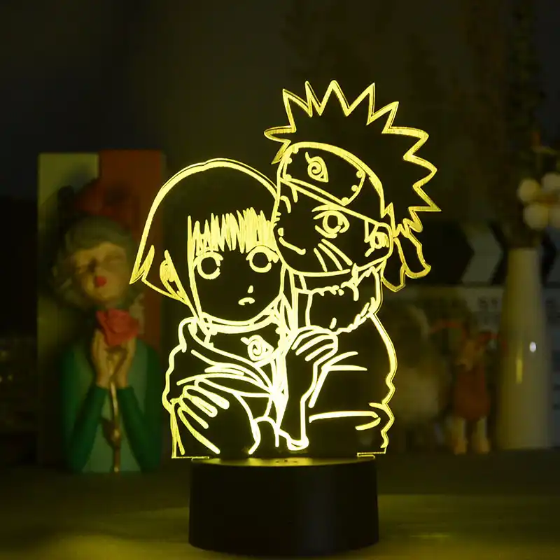 うずまきナルトと日向ヒナタ3dアニメランプ16色bluetoothデスクランプ子供の誕生日プレゼントの寝室ランプ Led ナイトライト Aliexpress