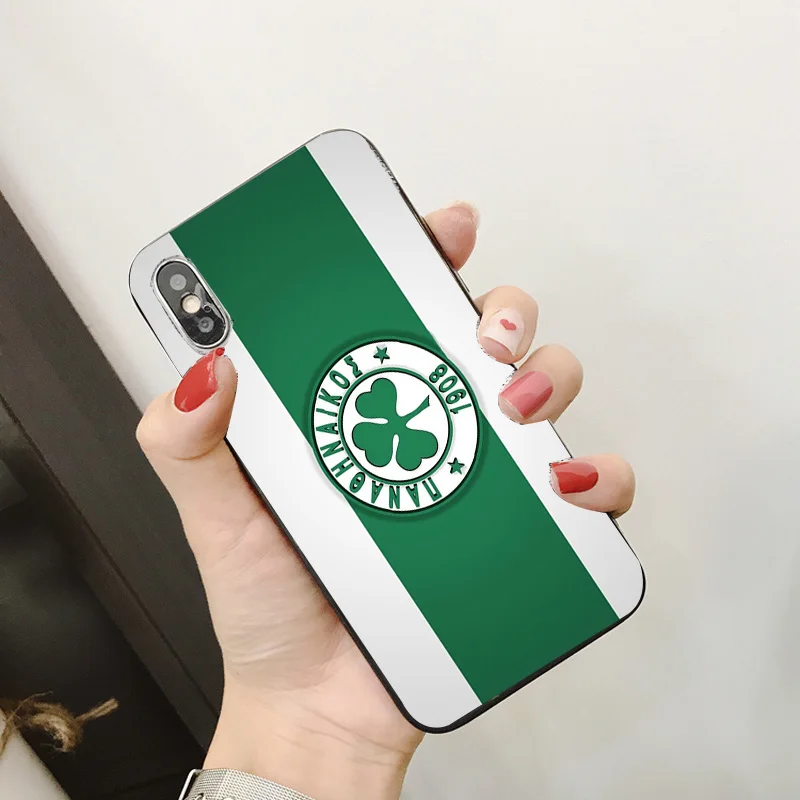 Чехол для телефона Mollo чехол для iphone DIY для Panathinaikos FC чехол черный мягкий TPU для iphone 11Pro X XR XS MAX 7 8 7plus 6 6S 5S SE