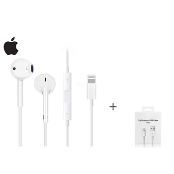 

Original Apple EarPods Lightning Connector In-ear Sport Earbuds Deep Richer Bass Headset with 1m/2m Lightning USB to Cable