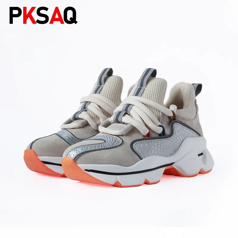 

Women sneakers Drop Ship lace up round toe spring summer platform sneakers ladies fashion casual shoes female size