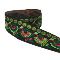 Buy HOT 3 Yards 5CM Vintage Ethnic Embroidery Lace Ribbon Lace Trim Clothes Bag Accessories Embroidered Fabric Custom Online - Image 5