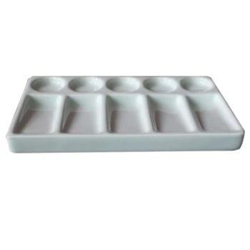 

Ceramic Artist Paint Palette 10-Hole Rectangle for Watercolor Gouache