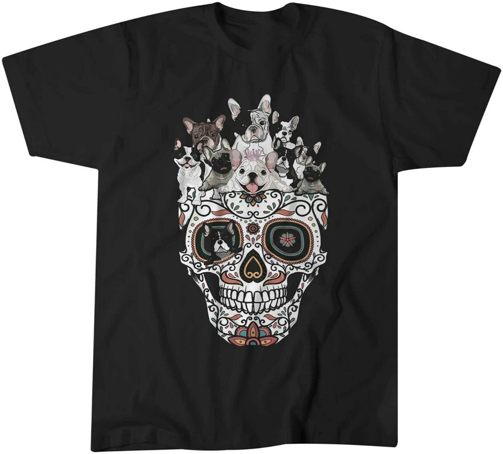 Французский бульдог Frenchie Dog Lover Skull Tshist футболка Детская Мужская 0863 для фитнеса |