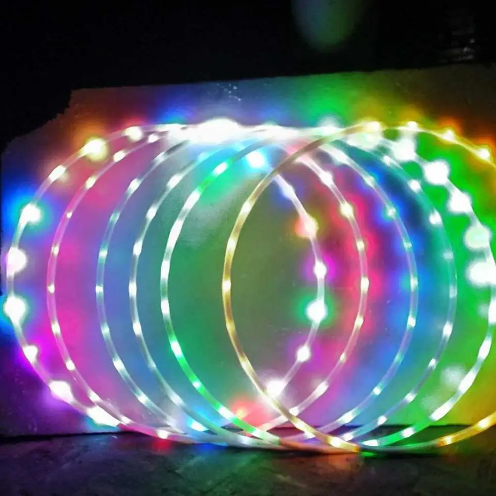 Najtaniej Dorośli dzieci blask lampy led Sport Hoop wiele zapalić obręcze sportowe wielobarwne obręcz luźna waga kulturystyka Fitness obręcze zabawka nowy