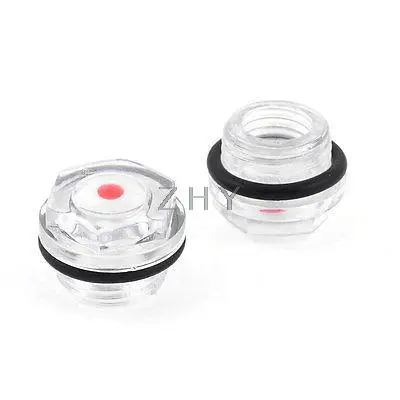 

Air Compressor Screw Type 16mm Dia Thread Oil Liquid Level Sight Glass 2 Pcs