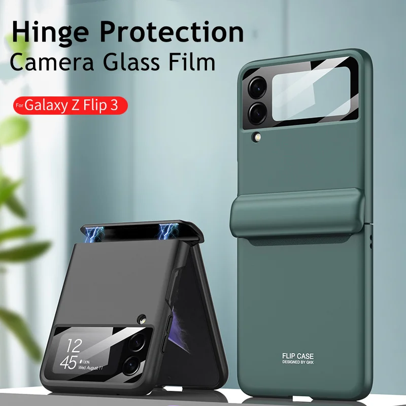 Luxury Case for Galaxy Z Flip 3 4 5G Magnetic Hinge Full Protection Cover Camera Glass Business Hard Back Case for Z Flip3 Flip4 samsung galaxy z flip 3 5g case