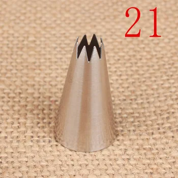 

21# Large Size Open Star Piping Nozzle Stainless Steel Icing Tips Cupcake Pastry Tools Cake Cream Decoration Tools