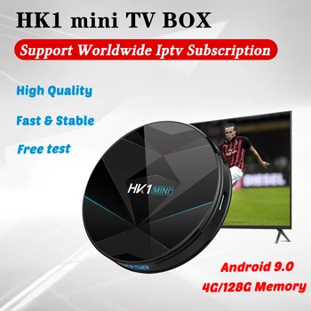 

HK1MINI Android 9.0 Smart TV Box 4G/128G Support World IPTV Subscription Netherlands French Spain UK Europe Arab XXX EPG Service