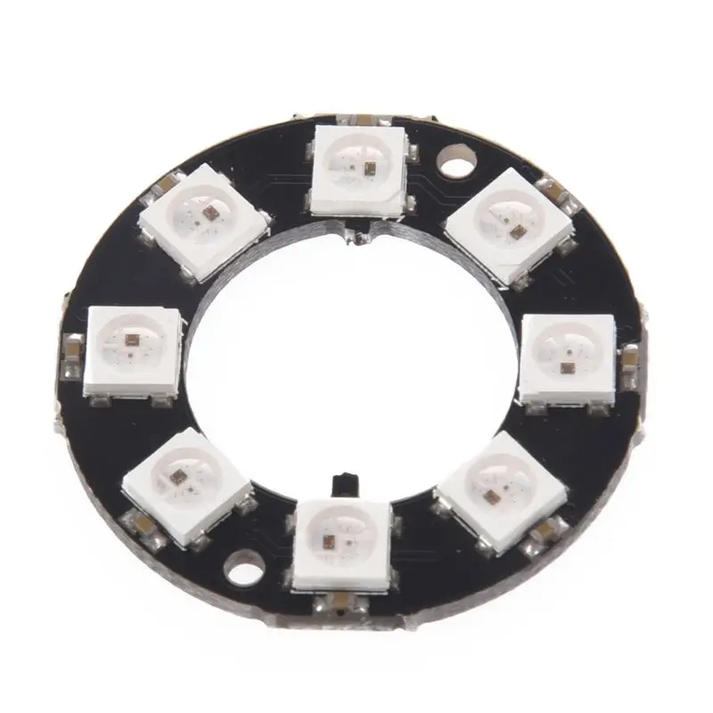 Топ 8 битный WS2812 5050 RGB светодиодный кольцо Круглый лампы светодиодные украшения