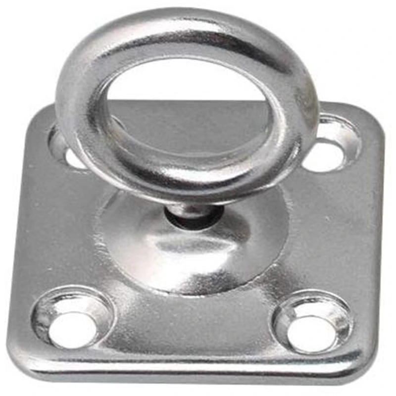 2Pcs Square Swivel Pad Eye Rotatable Ceiling Hook Wall Mounted Hook Stainless Steel Eye Pad Plate For Yoga Swings Hammock(With