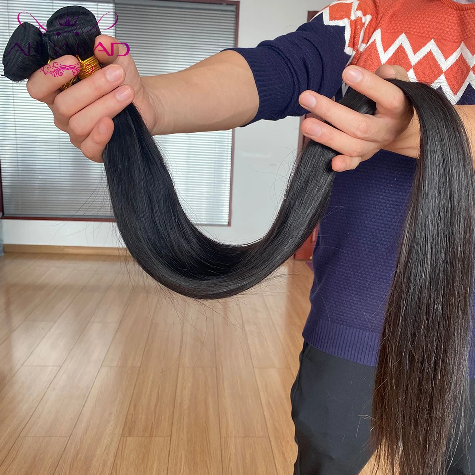 Pacotes de Cabelo Humano em Linha Extensões do Cabelo Reta Polegada Brasileiro Remy Cabelo Tecer Pacotes Natural Aliballad 30 32 34 36 5 Pacotes com 3/4