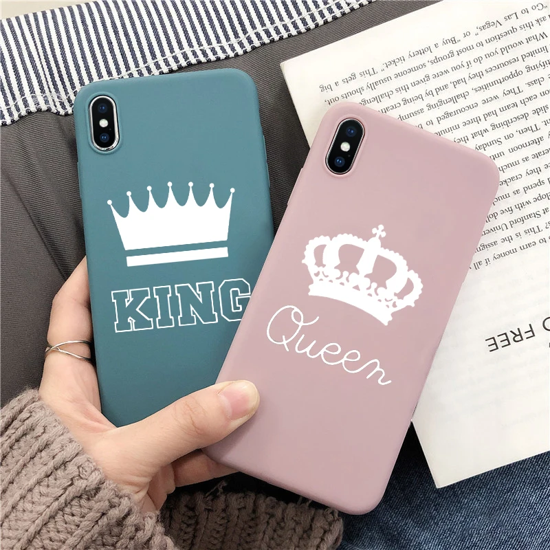 Король queen Роскошные защитить мягкий TPU чехол для iPhone 6S 8 iPhone 7 iPhone 6 S Plus iPhone X матовый чехол на заднюю панель для iPhone 11 Pro XS чехол для MAX XR Капа для мобильного