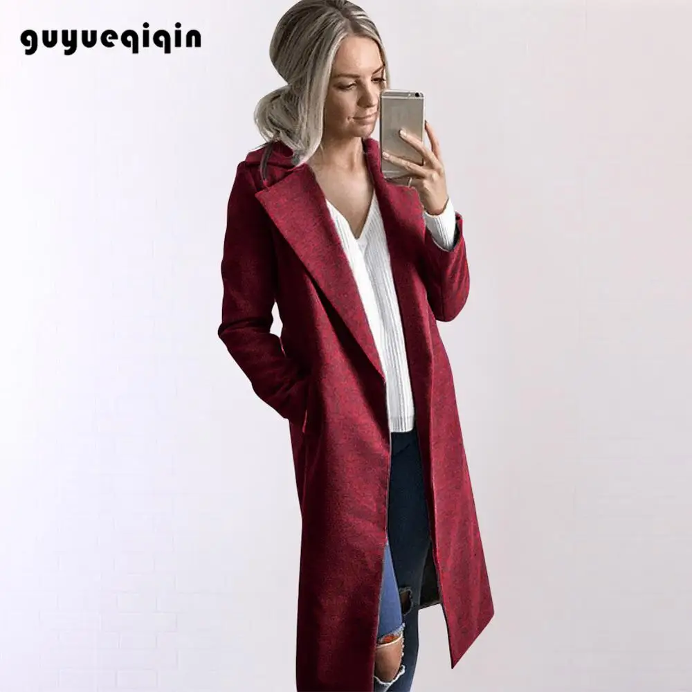 Пальто женское польто женское осень зимнее пальто зимняя куртка пальто женское зимнее шерстяное пальто - Цвет: red
