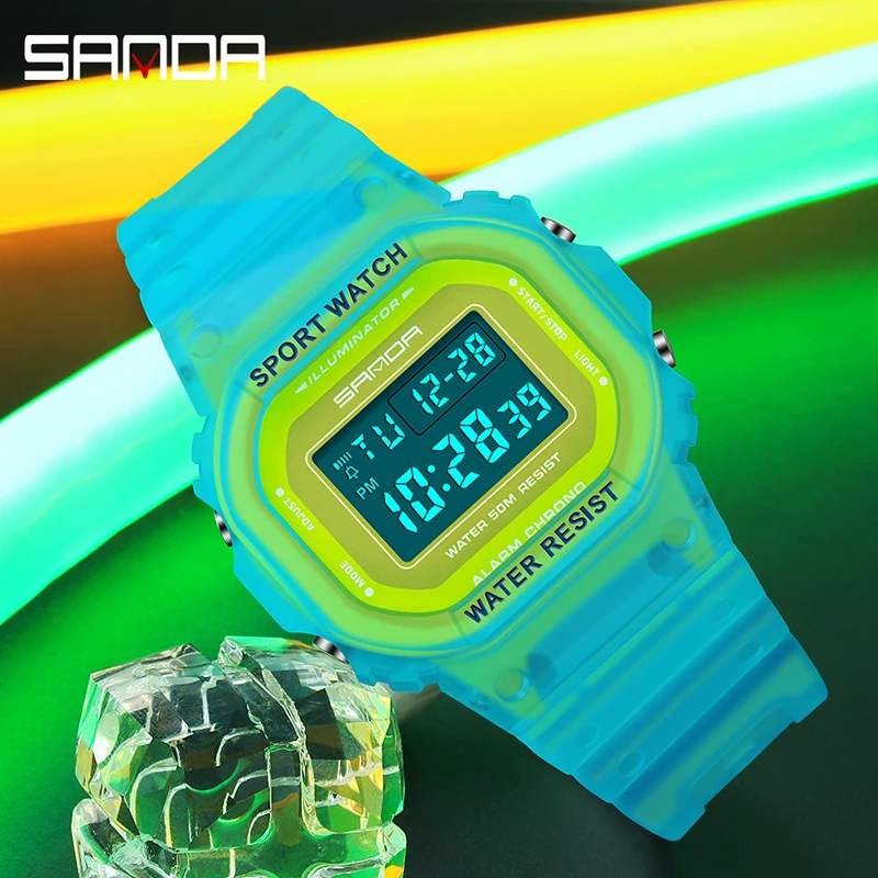 Tanio SANDA mężczyźni wodoodporne zegarki luksusowe marki analogowe cyfrowe zegarki Led kobiety