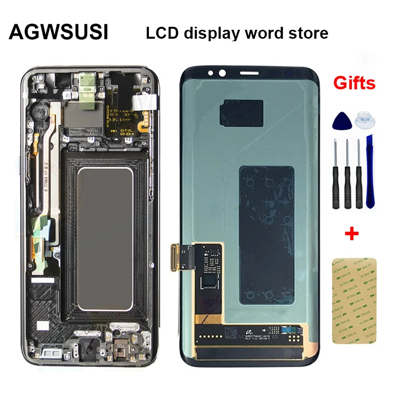 

AMOLED For Samsung Galaxy S8 Plus G955 G955F LCD Screen Touch Digitizer Sensor Assembly For Samsung S8 Plus LCD Replacement