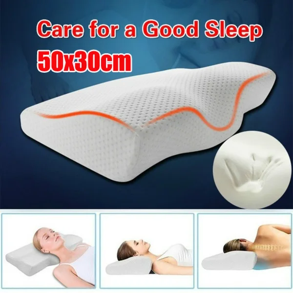 

Memory Foam Bedding Pillow Neck protection Slow Rebound Memory Foam Butterfly Shaped Pillow Health Cervical Neck size in 50*30CM