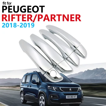 

Luxurious Chrome Exterior Handle Cover Trim Set for Peugeot Rifter Partner 2018 2019 2020 Accessories Car Stickers 4Door