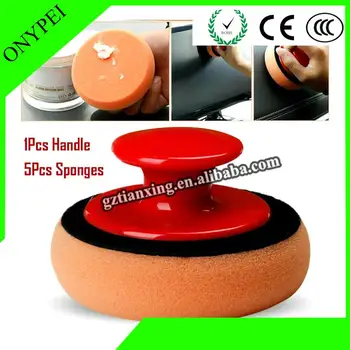 

Car Waxing Polish Foam Sponge Wax Applicator Cleaning Detailing Pad with Handle