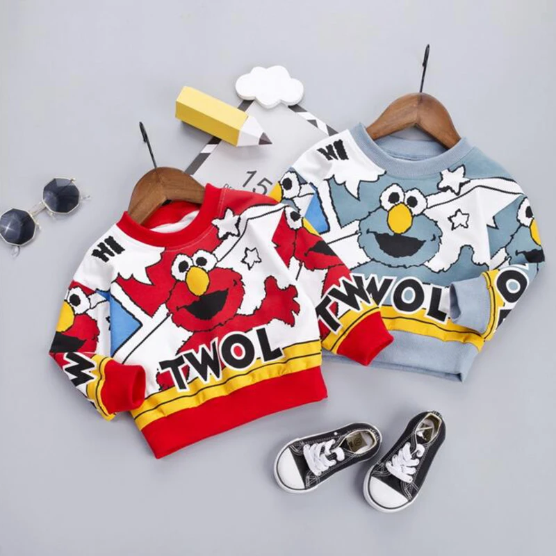 

Fashion Baby Pullover Autumn Cartoon Pattern Boys Sweatshirts Newborn Soft Top Spring Hoodies For 9M-4T Toddler Outerwear