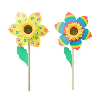 

Wood Windmill Wind Spinner Pinwheels Home Garden Yard Decoration Kids Toys