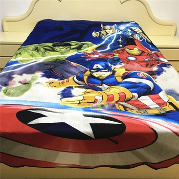 

The Avengers Coral Fleece Plush Blankets on Bed/Sofa Sleeping Cover Captain America spider man Bedding Throws Bedsheet gift