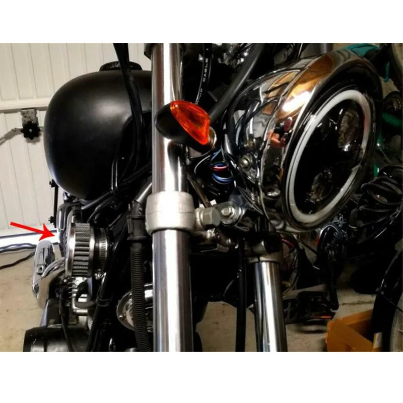 Воздухозаборный фильтр из нержавеющей стали очиститель+ зажим для мотоцикла скутер аксессуар