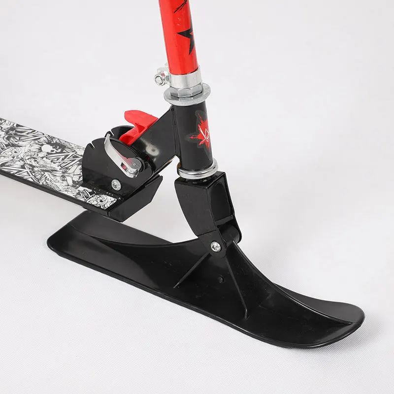 Original Snow Sled Ski Scooter for All Ages , Compact Winter Snow Kick & Ski Skooter