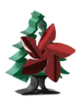 Christmas Tree Shape Fireplace Fan 5 Blade Heat Powered Stove Fan Log Wood Burner Fan Winter Home Efficient Heat Distribution