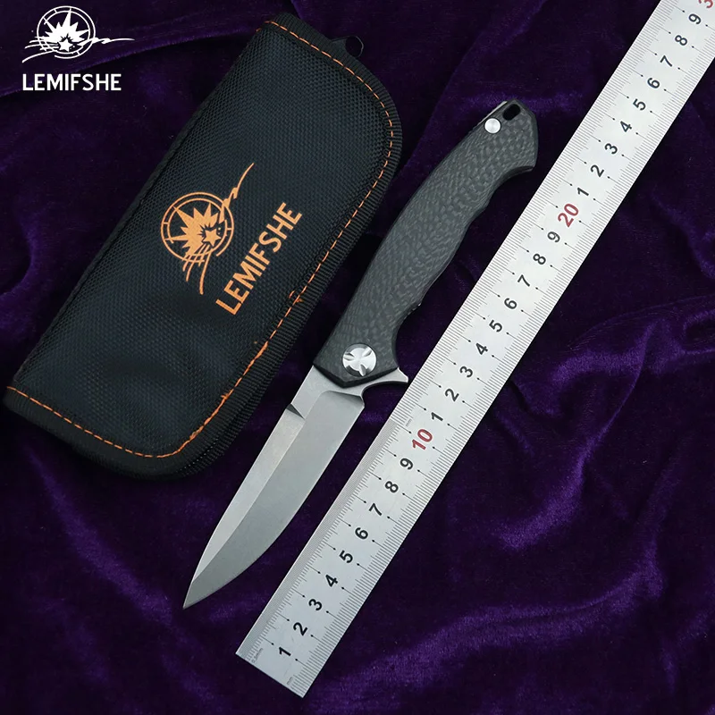 LEMIFSHE ZT0454 Dmitry складной нож D2 лезвие TC4 титановая CF ручка наружные походные охотничьи карманные Фруктовые Ножи EDC инструменты