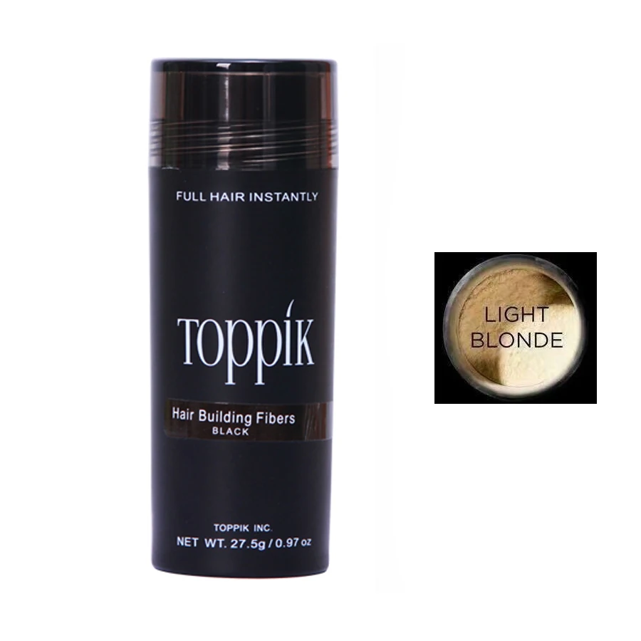 light blonde Toppik наращивание волос 8 цветов Полный волос Мгновенно волокна Capilares держать спрей порошок рост волос Продукт США - Цвет: light blonde