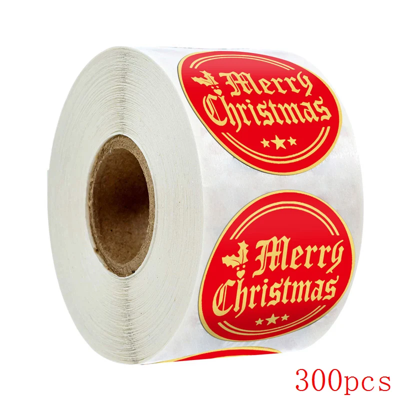 50-500pcs Christmas Gift Sealing Stickers 1 inch Thank you Love Design Diary Scrapbooking Stickers Party Gift Decorations Labels 