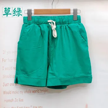 

new ladies casual cotton solid color loose shorts gray