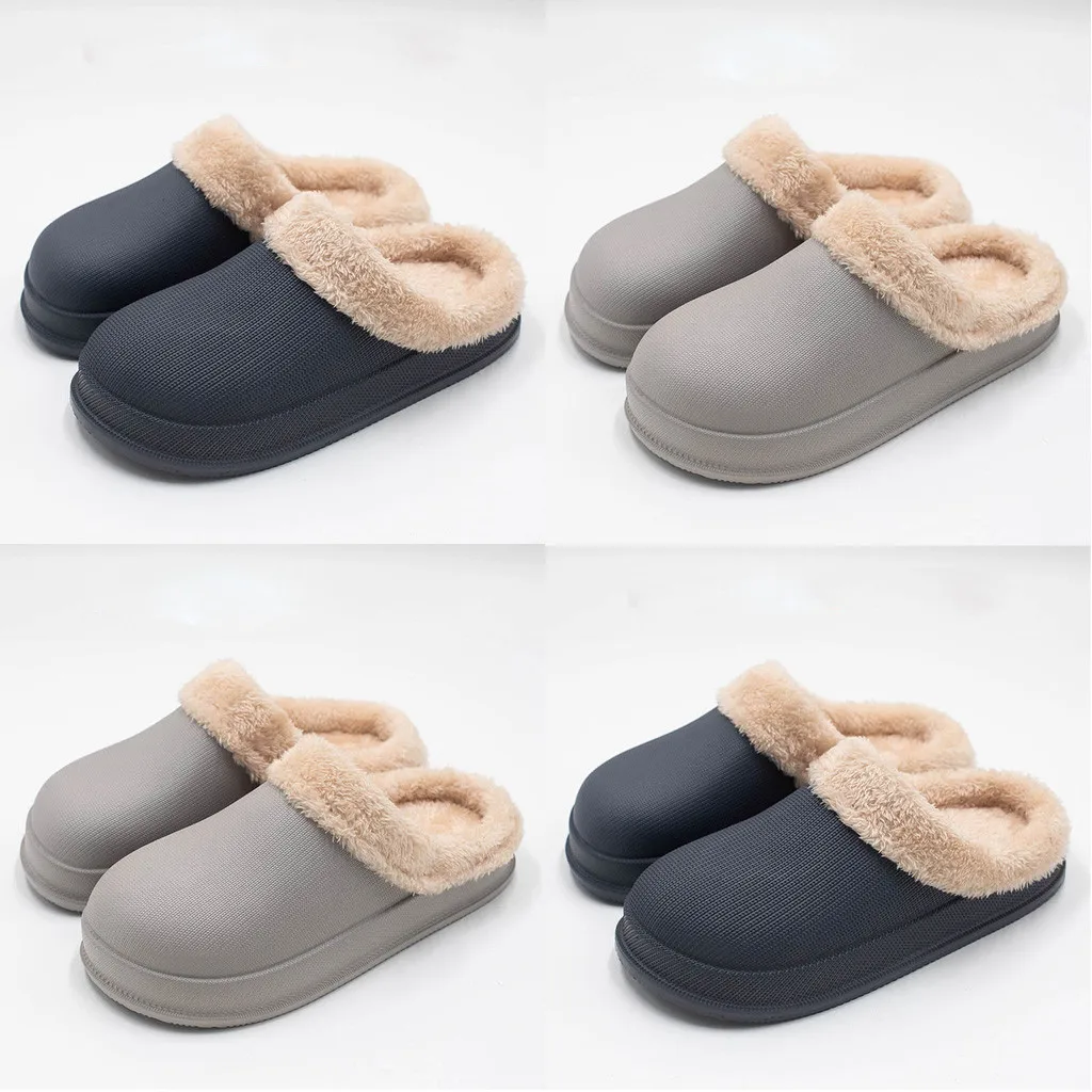 Тапочки унисекс; зимние теплые тапочки с подкладкой; домашняя Водонепроницаемая Уличная обувь на нескользящей подошве; садовая обувь; Тапочки