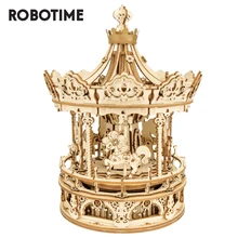 Robotime rokr caixa de música 3d madeira puzzle jogo montagem modelo kits de construção brinquedos para crianças presentes aniversário