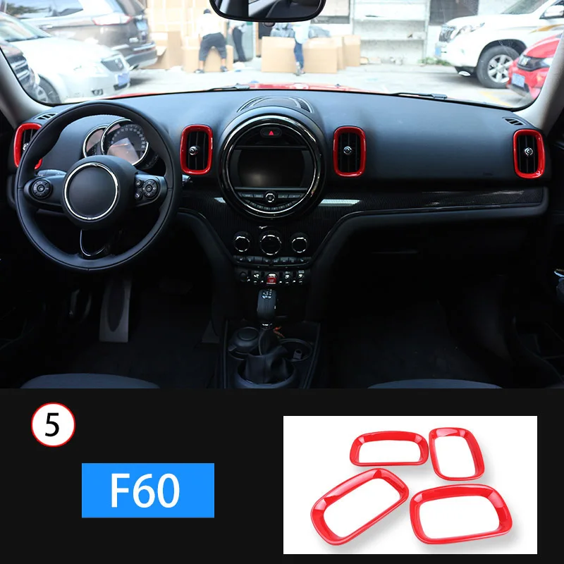 Автомобильные аксессуары для внутренней отделки рулевого колеса, декоративная крышка автомобиля-Стайлинг для MINI Cooper S F54 F55 F56 F60 Clubman Countryman - Название цвета: Red-5